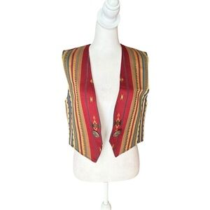 Wraps Vintage Southwestern Native Tapestry Vest USA Made In Texas Size Small